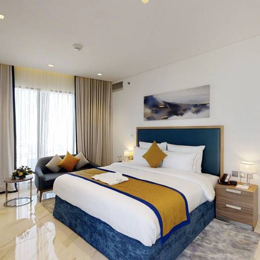 شقة ديلوكس من غرفتي نوم (سرير مزدوج كبير + سرير مزدوج) شقق سها مينا راشد الفندقية دبي