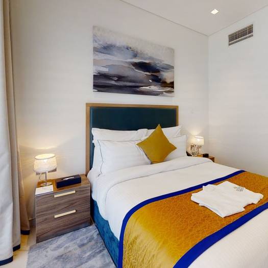 شقة بغرفة نوم واحدة ديلوكس كوين شقق سها مينا راشد الفندقية دبي